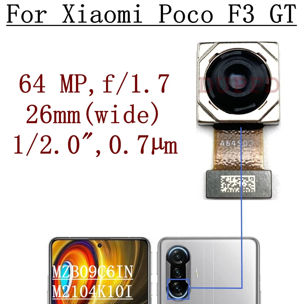 Rear Camera For Xiaomi Poco F2 Pro F3 F4 GT F3GT F4GT F5 Pro Back Facing Main Backside Camera Module Flex Repair Spare Parts