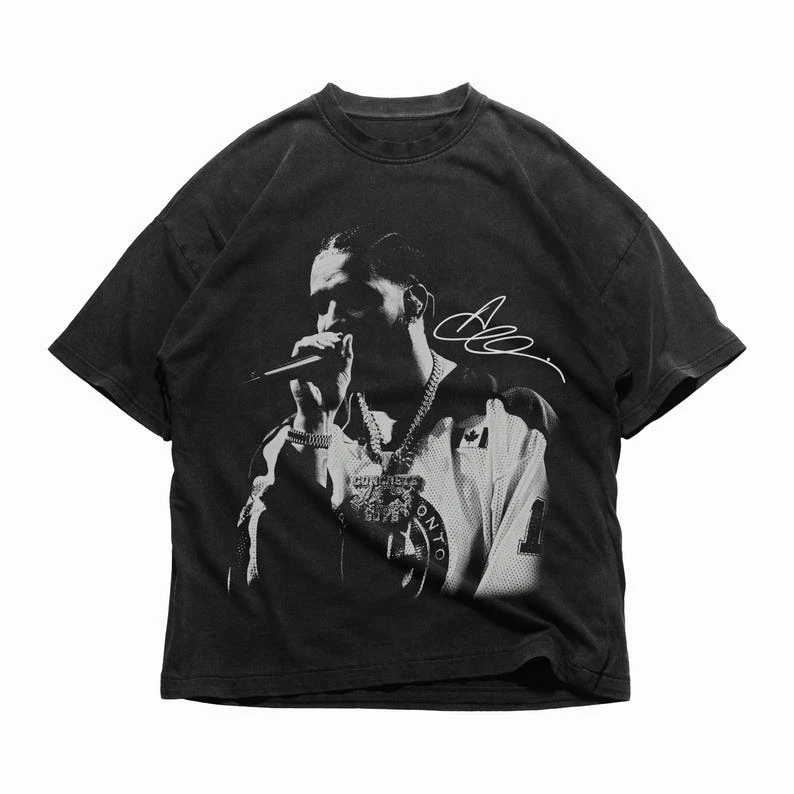 

Vintage Drake Print Short Sleeve T-Shirt Rap Merch Graphic Tee Summer Men Women Hip Hop Graphic Print Retro Y2K Streetwear Tops