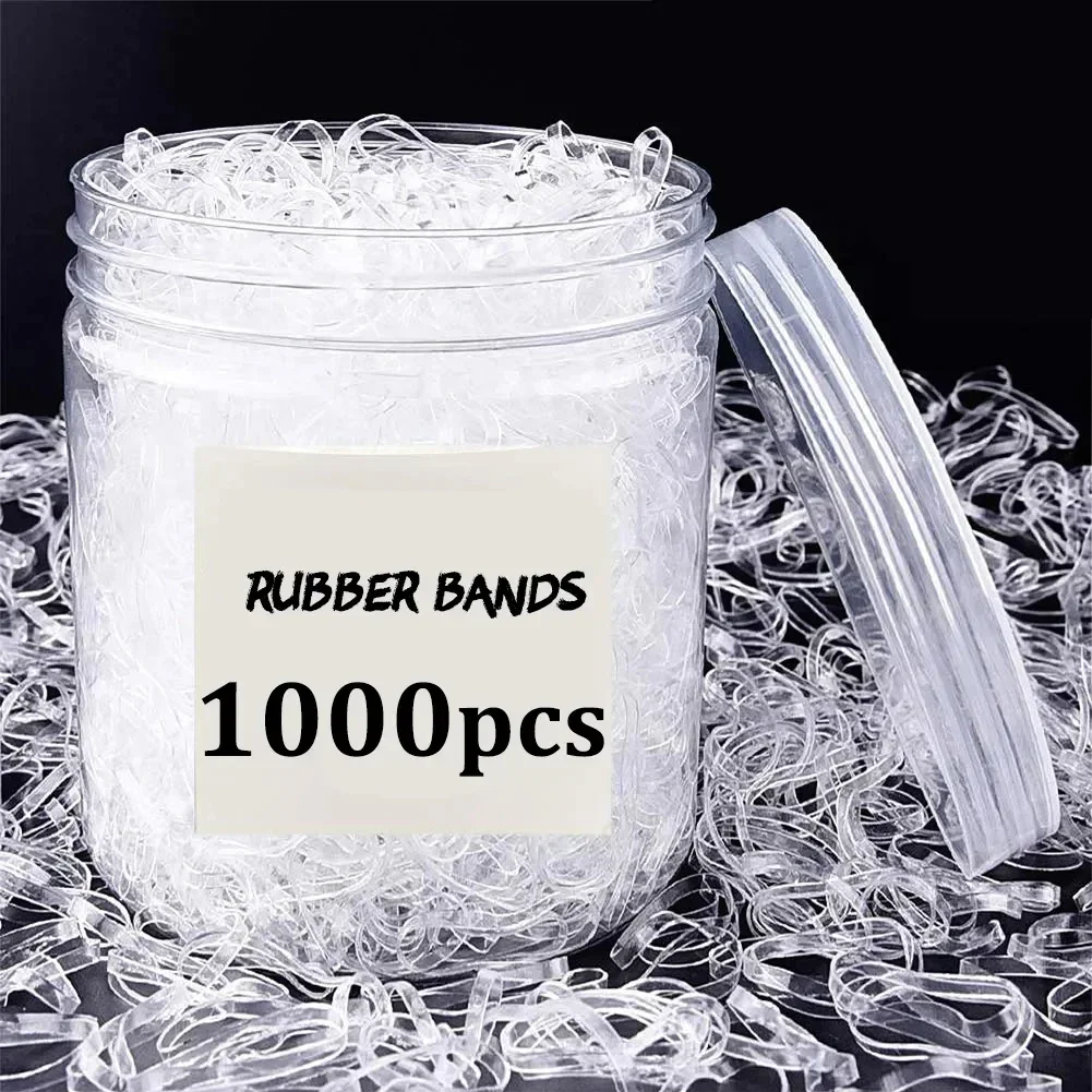 

800~1000Pcs Girls Elastic Transparent Rubber Bands Hair Band Girls Ponytail Holder Hair Ties Bridal Hairbands Hair Accessories