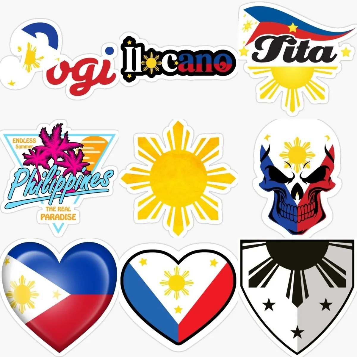 

Philippines Flag Map Sun Emblem Skull Creative Stickers Bumper Laptop Vinyl Window Car Truck Bicycle Wall Helmet Off-road Decal