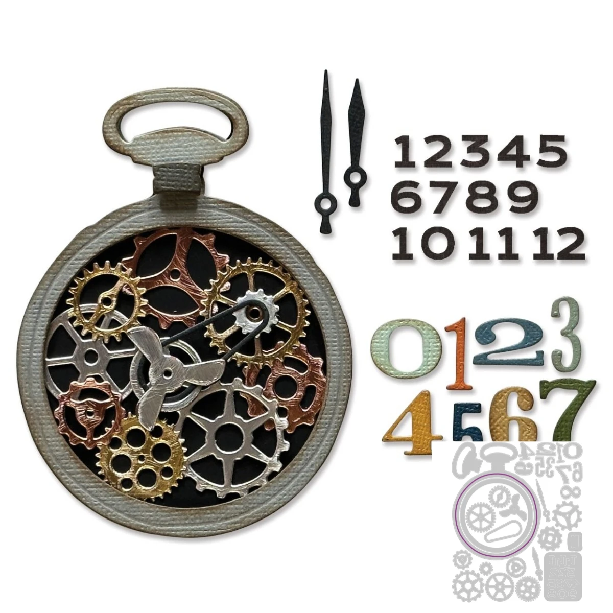 2024 April New Watch Gears Thinlits Pocket Watch Metal Cutting Dies Scrapbooking For Paper Greeting Card Making no Clear Stamps