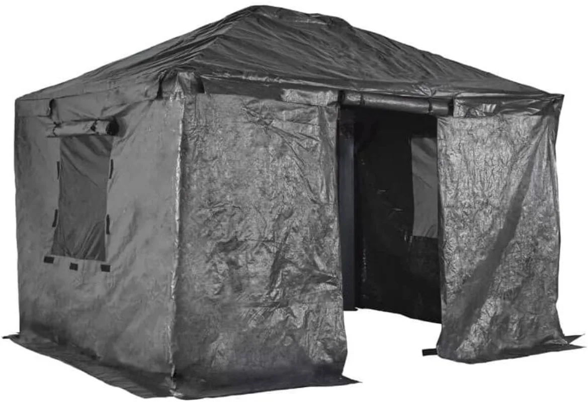 Universal Winter Cover for Gazebos 10 ft x 12 ft Gazebo Accessories Gray CONVERT YOUR GAZEBO TO A SHED SUN SHELTER NOT INCLUDED