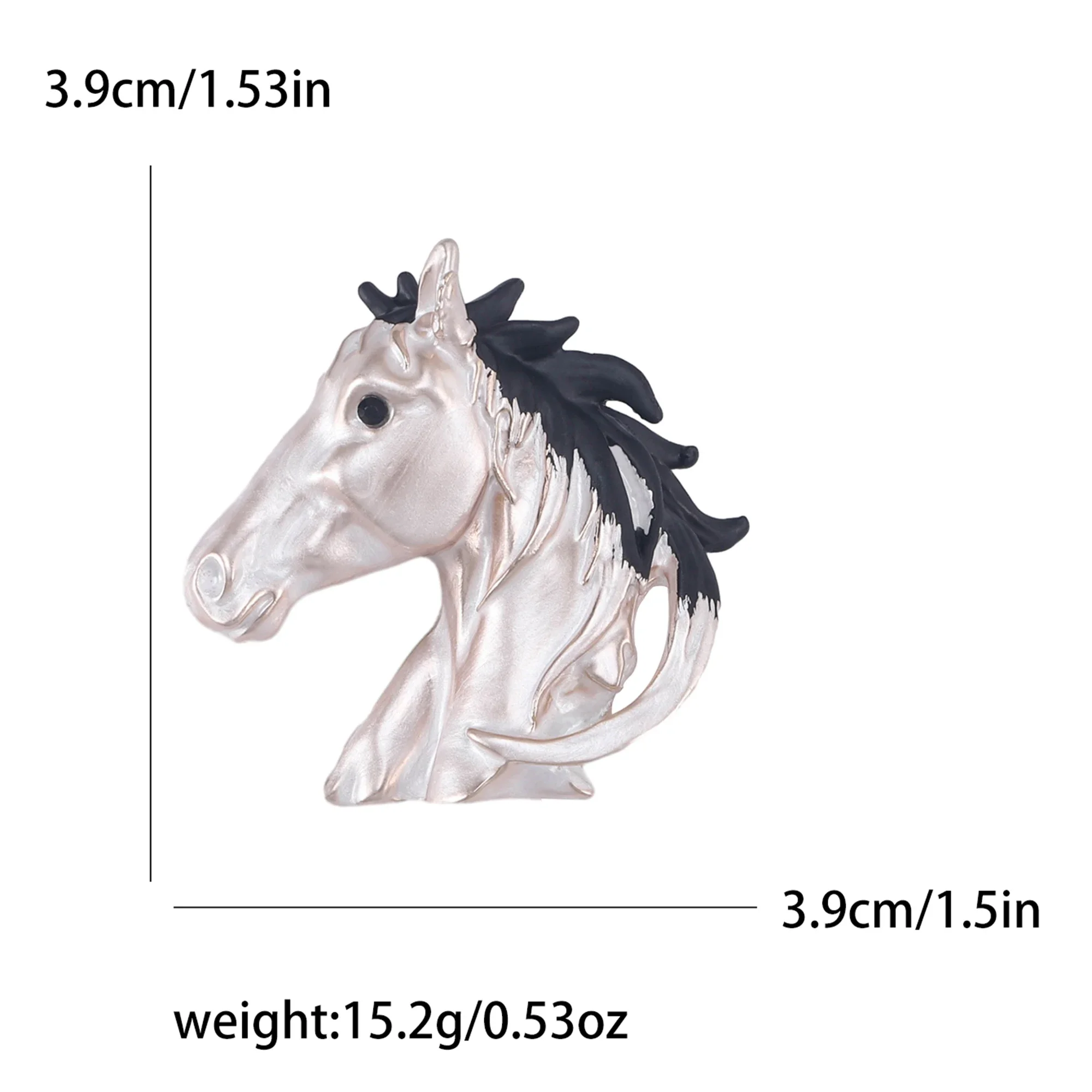 Enamel Horse Brooches for Women Unisex 2-color Horse Head Pin Casual Party Banquet Friends Gift Accessories