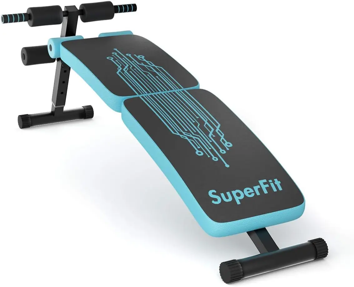 

Sit Up Bench Adjustable Foldable Abdominal Training Workout Slant Bench Decline Curved Ab Bench with 4 Adjustable Height Setting