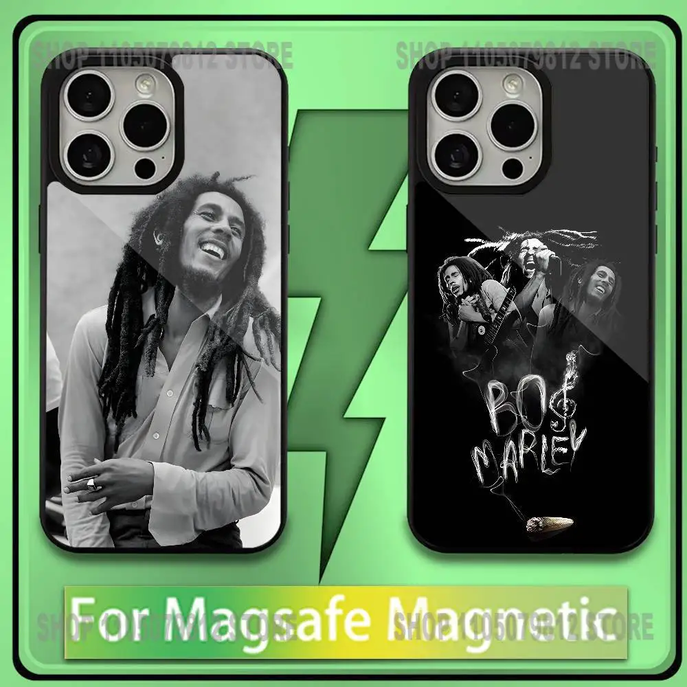 

B-Bob M-Marley Rasta Lion Phone Case For iPhone17,16,15,14,13,12,11,Plus,Pro,Max,Mini Soft Magesafe Magnetic Wireless Charge