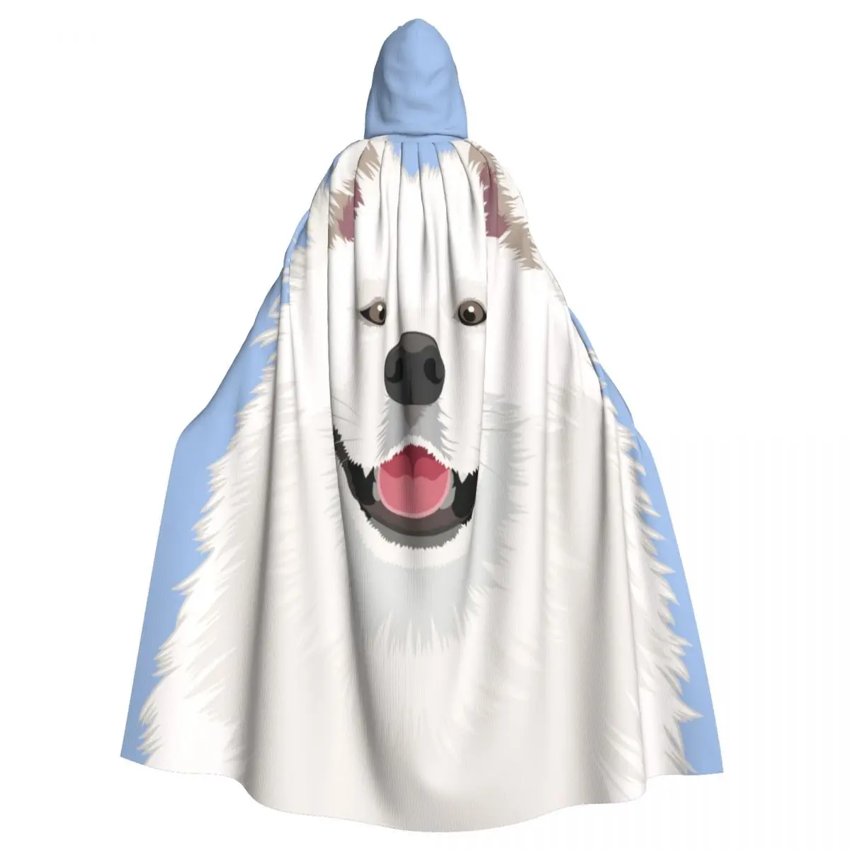 Adult Cloak Cape Hooded Samoyed The Buddy Dog Medieval Costume Witch Wicca Vampire Carnival Party