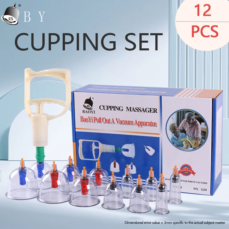 

BY Cupping Therapy Vacuum Cupping Set Suction Cups Massage Physiotherapy Jars Chinese Medicine Anti Cellulite For Body Massager