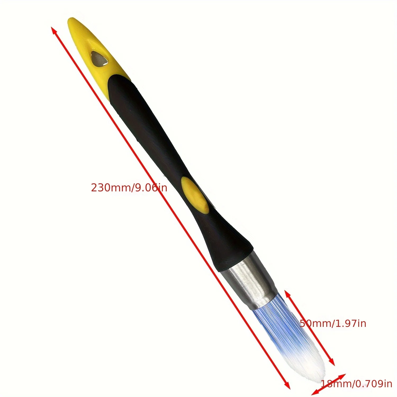 فرشاة حافة الطلاء سهلة التنظيف، ماكينة تشذيب دقيقة 0.75 بوصة، مع مقبض بلاستيكي متين وشعيرات صناعية، للتنعيم
