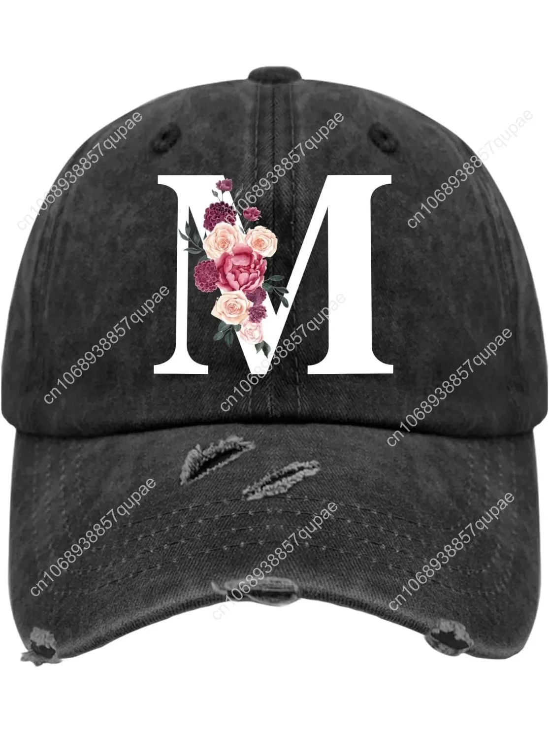 

Classic Alphabetes A-Z Cute Letter Caps Cute Baseball Hat Hats for Womens Washed Distressed Baseball