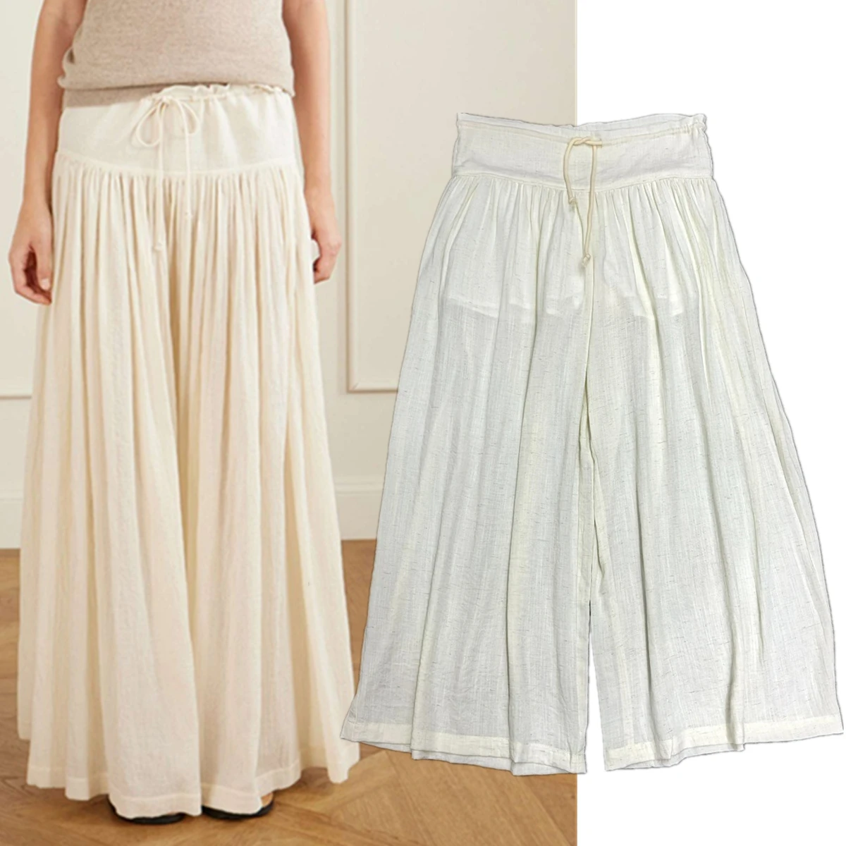 

Maxdutti 2026French Romantic Drawstring High Waist Wide Leg Pants For Summer Vacation Minimally Lazy Casual Lazy Pants For Women