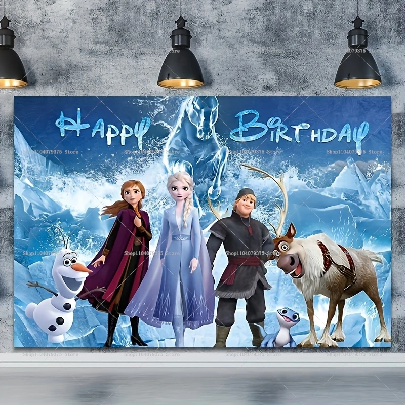 Disney Frozen Princess Elsa sfondo 1pc Vinyl Wall Decor adatto per la festa di compleanno e la fotografia foto Baby Shower