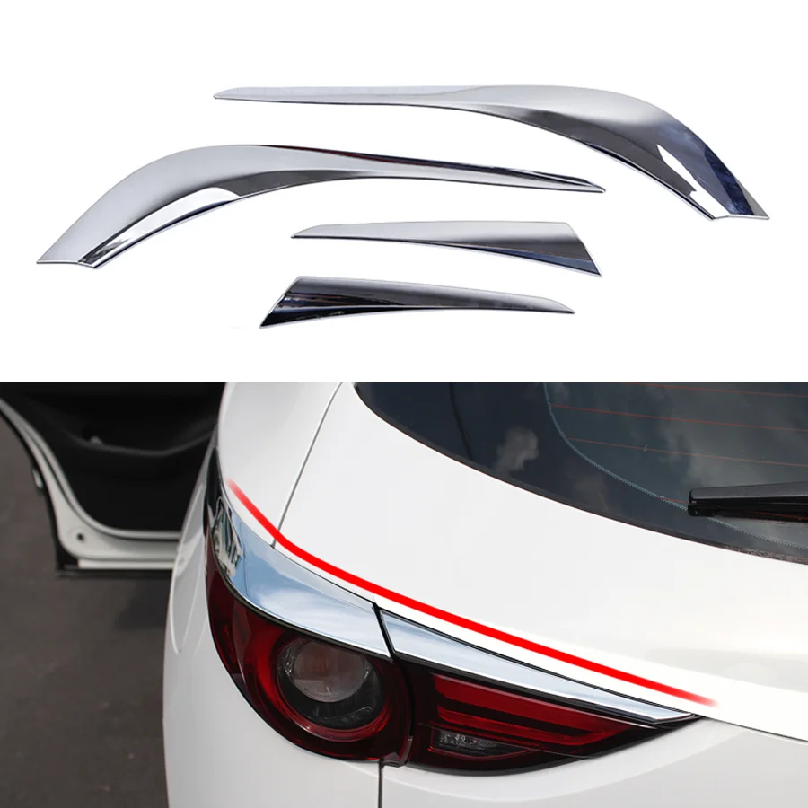 Carbon Fiber Car Headlight Eyebrow Cover Trim Rear Lamp Eyelid Exterior Accessories For Mazda CX-5 CX5 2017-2021 CX-8 2019-2020