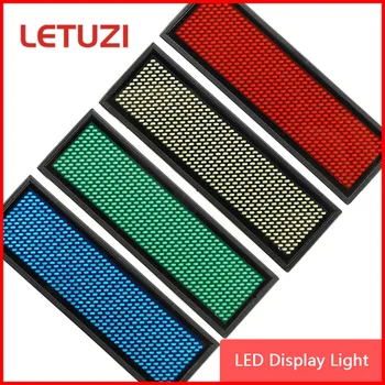 Etiquetas de señales luminosas Led superiores, Mini lámpara Digital LCD, insignia de etiqueta de mensaje de desplazamiento recargable programable para herramientas de fiesta y Festival