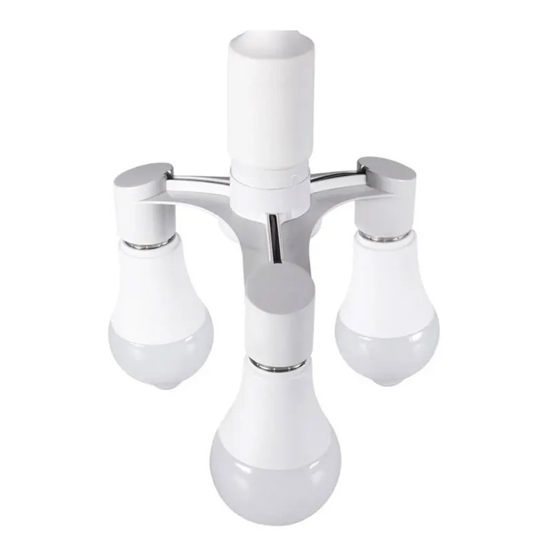 3in1 E27 To E27 Extended LED Bulb Socket Splitter Adapter Bracket Lamp Holder for Home Dining Room Photo Studio