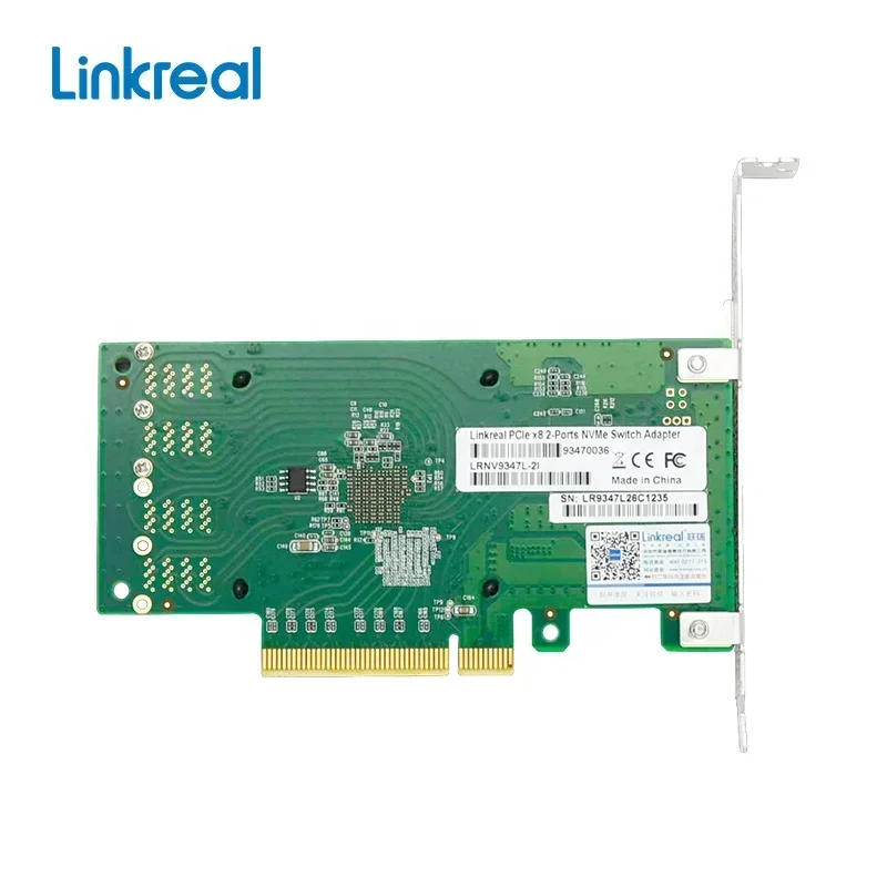 Linkreal LRNV9347L-2I PCI Express 3.0 x8 to 2 x U.2 (SFF-8643) NVMe Switch Adapter