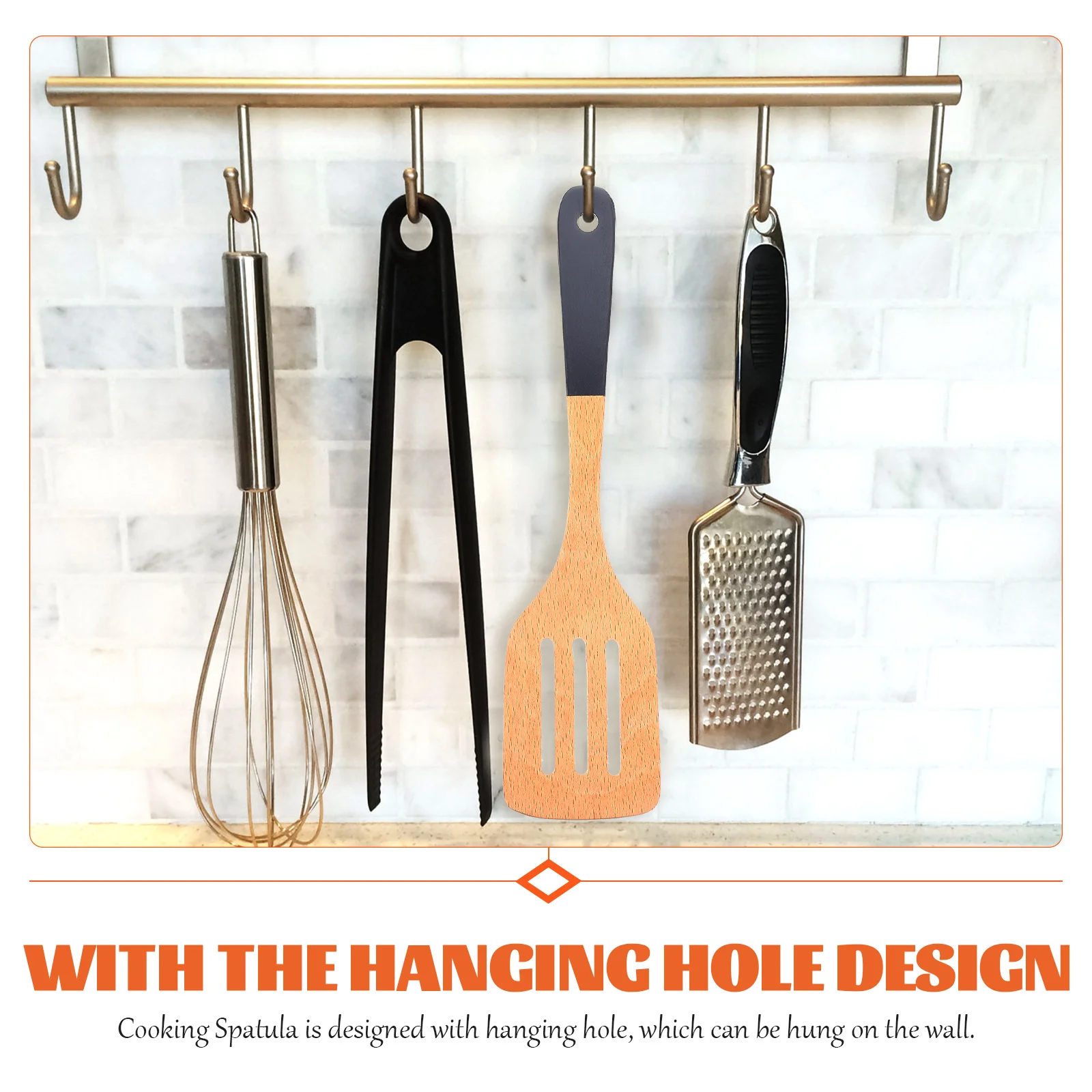 

Non-Stick Cooking Wooden Spatula For Kitchen Long Handle Anti-Scald Stir-Frying Tool Portable Kitchen Utensil Set Wood Cookware