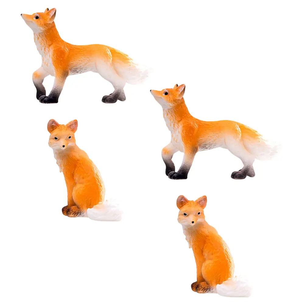 

4 Pcs Resin Decorations Landscape Accessories Cute Animal Figurines Desktop Garden Statues Courtyard naments