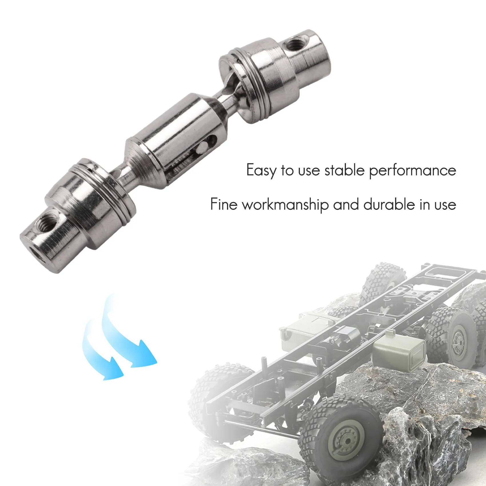 WOWFU-Metalen Voor Achter Aandrijfas Voor 1/16 WPL B16 B36 Henglong 6WD Truck RC Auto Onderdelen