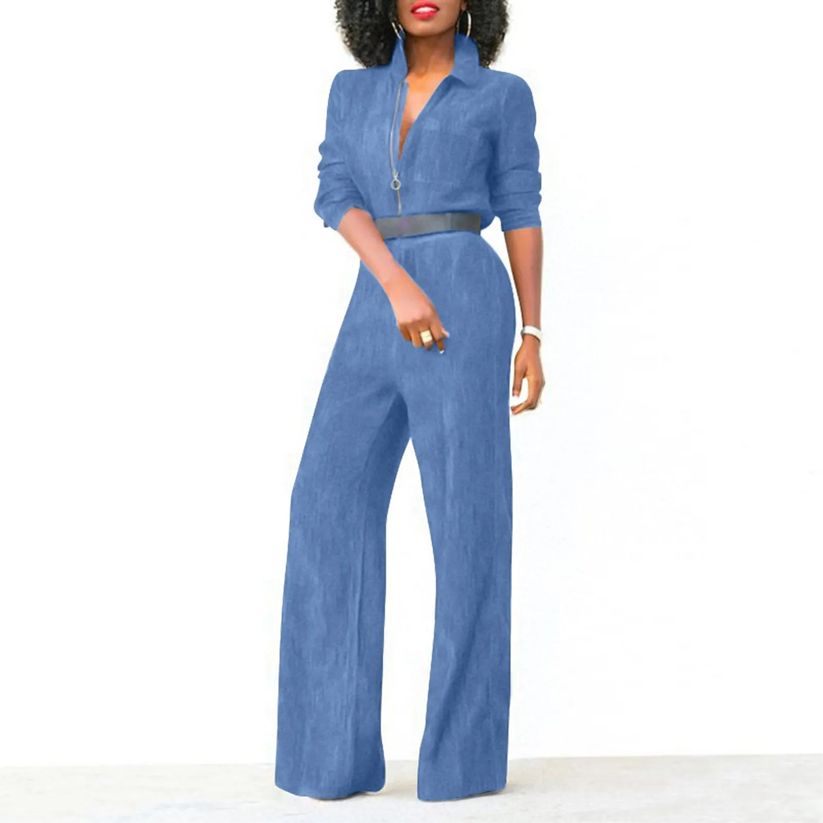 Bodycom Damen-Jumpsuits mit langen Ärmeln, eleganter kurzer Overall, Damen-Schlaf-Overall, hängender Hals, Netzgarn, Spleißen, weites Bein