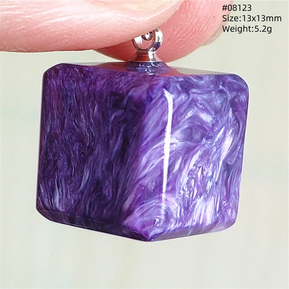 Natural Charoite Beads Pendant Jewelry Women Man Cube Gemstone Purple Russia Charoite Fashion Square Beads Jewelry AAAAA 5