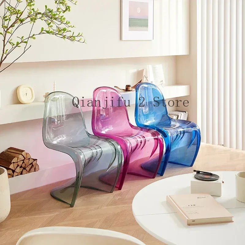 Chair Design Minimalist Dining Chair Acrylic Kitchen Colorful Office Chair Modern Living Room Cadeira Kitchen Furniture  A1