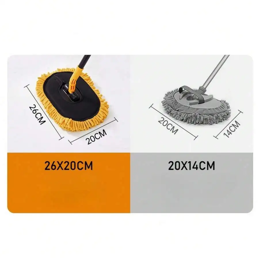 

Car Wash Mop With Extendable Curved Rod Scratch Resistant Cleaning Tool For Vehicles