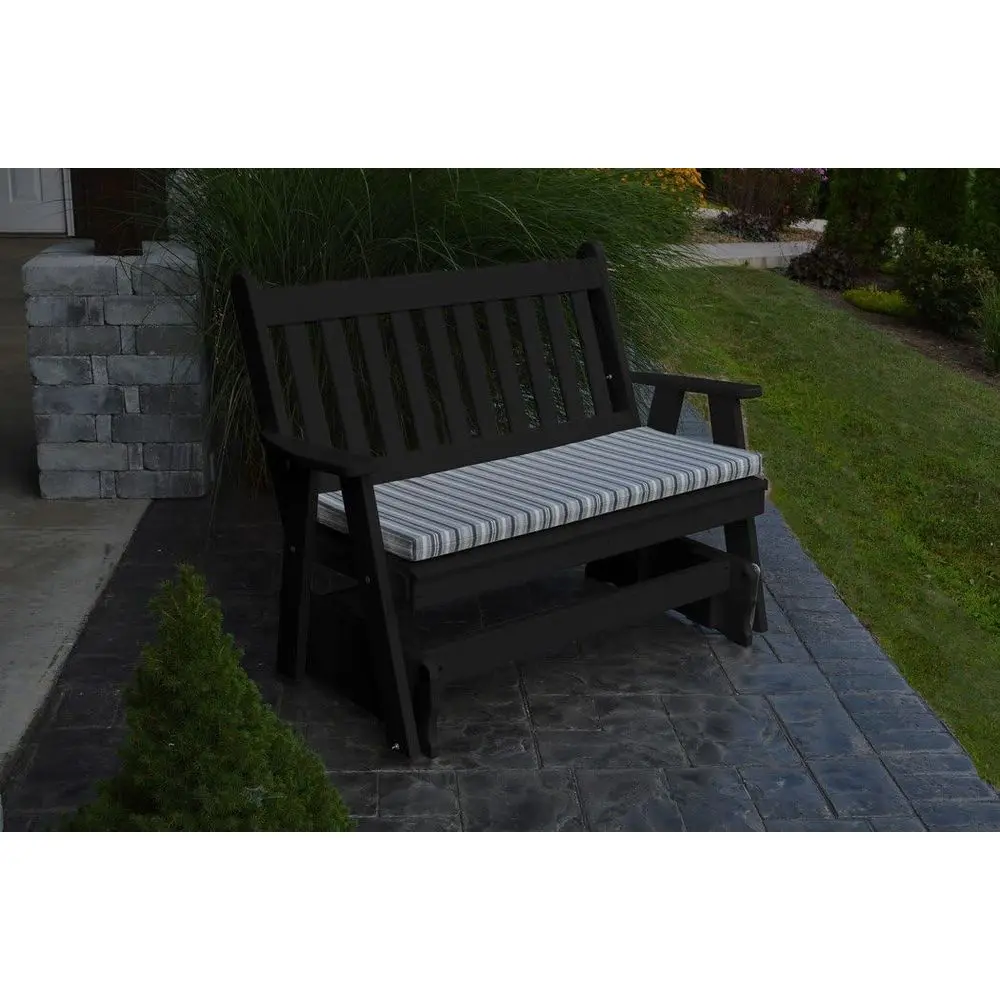 

A & L urniture Poly Traditional English Glider Bench, Black