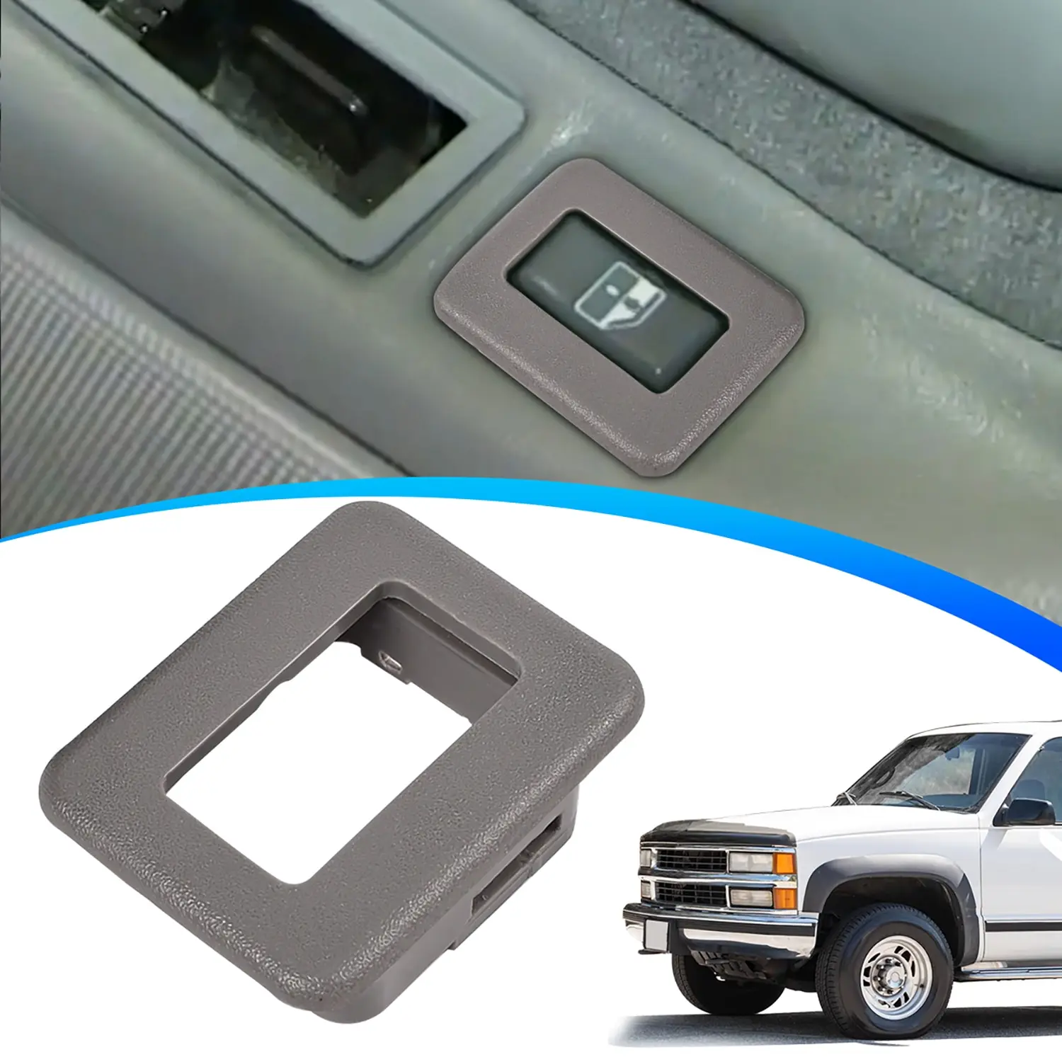 Rear Window Switch Trim Repair Fix Gray For Chevrolet GMC Pickup SUV C1500 C2500 C3500 Escalade Suburban Tahoe Yukon 1995-1999