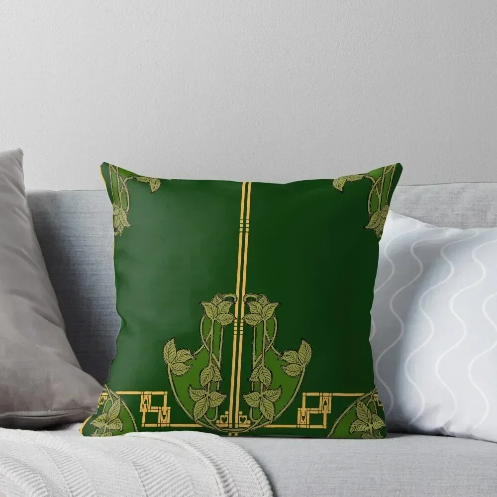 

Art Nouveau allover pattern of blackberries twining around a trellis Throw Pillow Decorative Cushion pillow