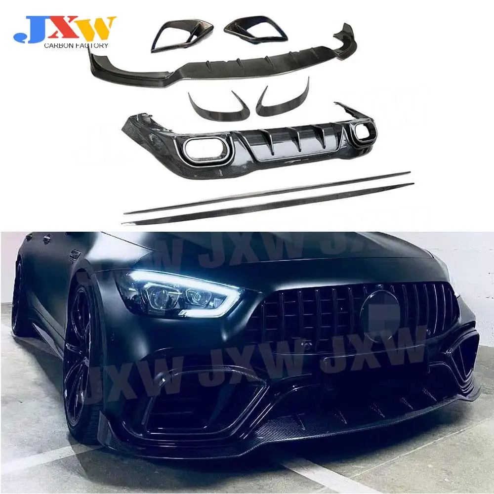 

Dry Carbon Front Bumper Lip Air Vent Rear Diffuser Rear Splitter Side Skirts For Benz AMG GT63 GT63S 4Door 2019-2023 Car Styling