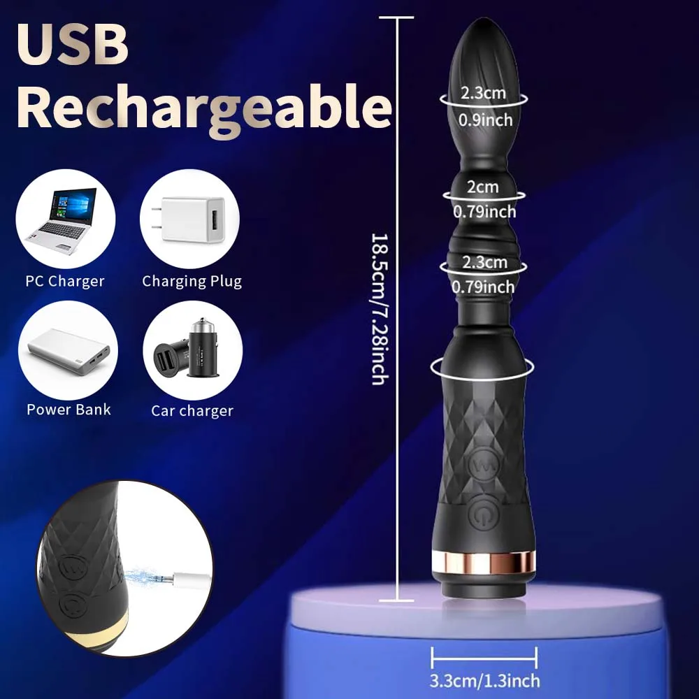 Anal Plug Vibrator for Women G-Spot Clit Stimulation Anal Beads Prostate Massager Butt Plug Female Masturbation Adult Sex Toys - view 5