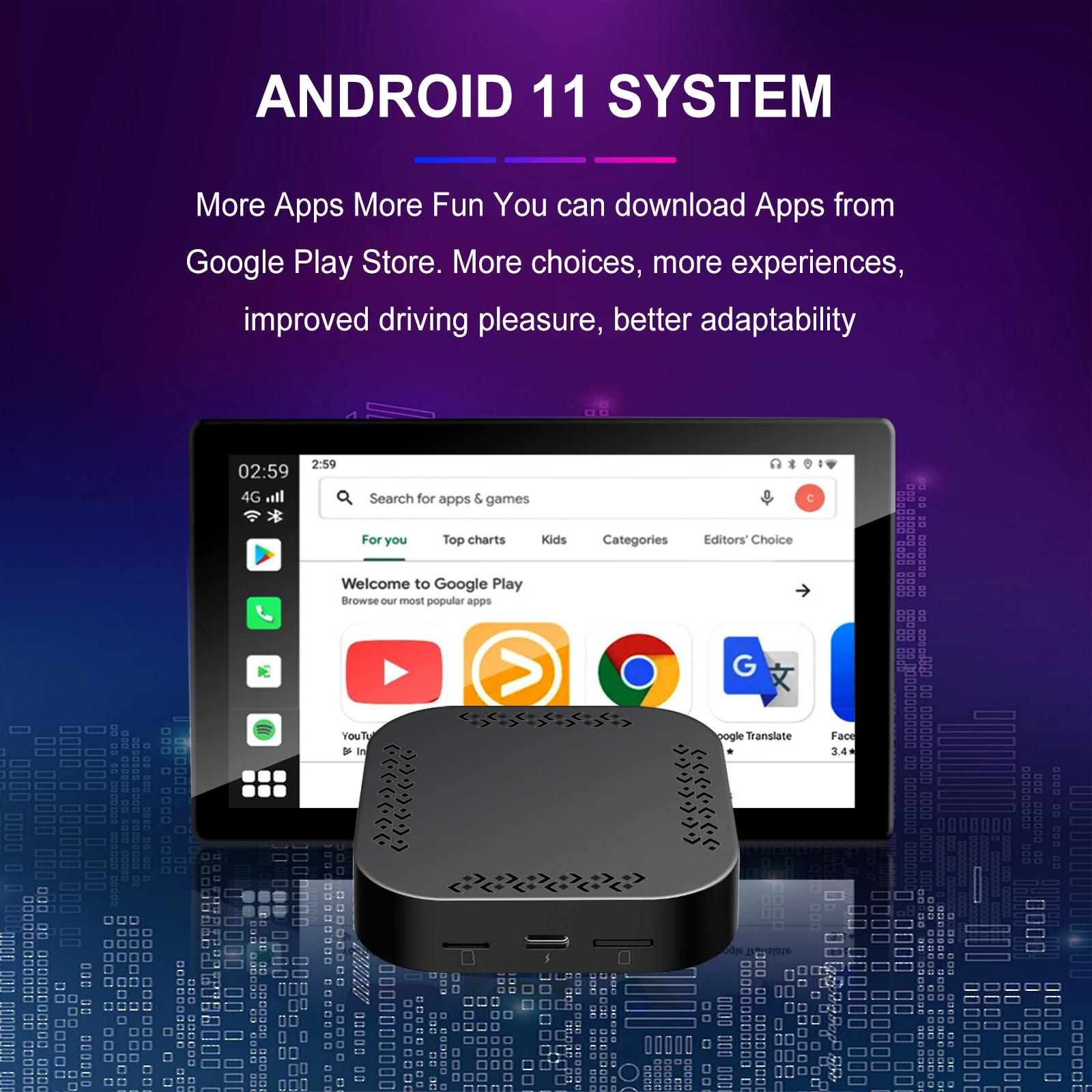 2026 Wireless CarPlay Adapter Full Android 11 AI Box Plug&Play 4G LTE Qualcomm 4+64GB Convert Wired To Wireless Download Any App