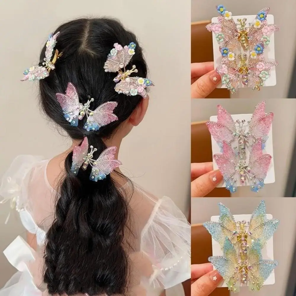 Colorful Shiny Dancing Butterfly Hair Clips for Kids Can Move Wings Butterfly Princess Hairpin Girls Hair Accessories Gifts