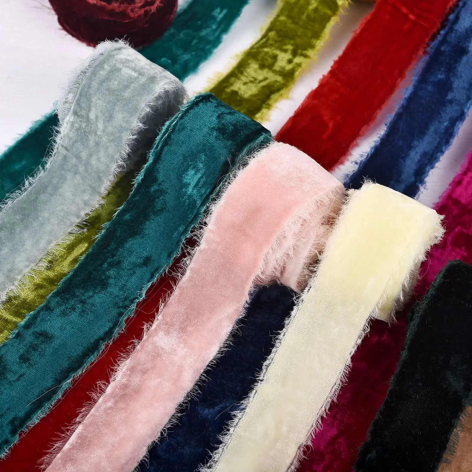 3 Yards/Roll 40mm Velvet Ribbon Handmade Wedding Party Christmas Ribbon for Gift Bouquet Wrapping DIY Hair Bowknot Sewing Fabric