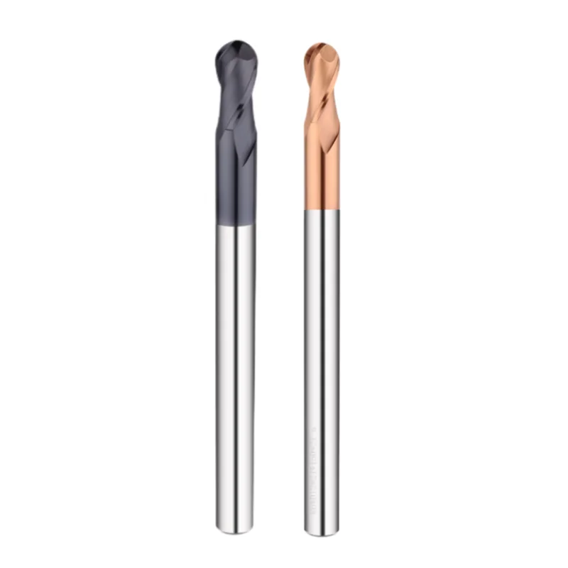 Imagem -06 - Carboneto Cimentado Total de Aço de Tungstênio Bola Cabeça 2-edge Fresa com Comprimento Total 120 150 200 Bronze Preto Revestimento Azul