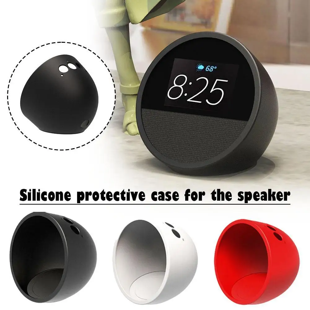 Funda protectora de silicona para altavoz Amazon Echo Spot 2024, funda protectora a prueba de golpes, accesorios