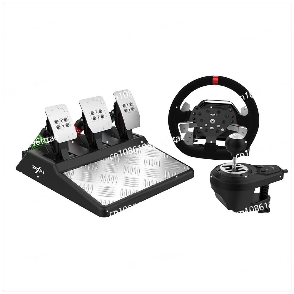 PXN-V10 Force Feedback Racing Game Steering Wheel 900 Degrees Compatible with PC/XBOX ONE/PS4