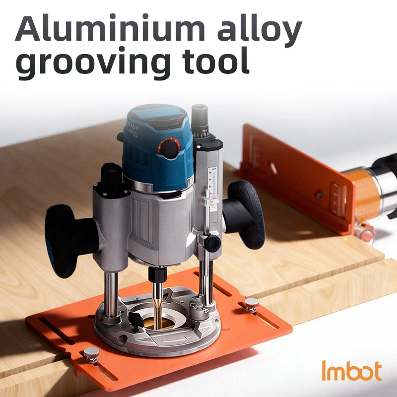 Imbot Woodworking Slotting Tool, Efficient And Professional Slotting Base Plate Slotting Auxiliary Tool, Laser Scale