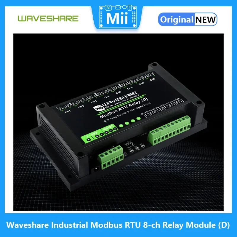 Imagem -02 - Waveshare-módulo de Relé Industrial Modbus Rtu de Canais com Entrada Digital e Rs485 Protocolo Modbus Rtu Análise de Hardware