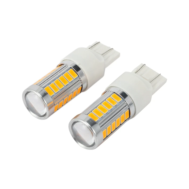 7443, T20 LED Bulbs Amber Yellow 900 Lumens Super Bright Turn Signals Light Brake Stop Parking Light (Pack of 20)