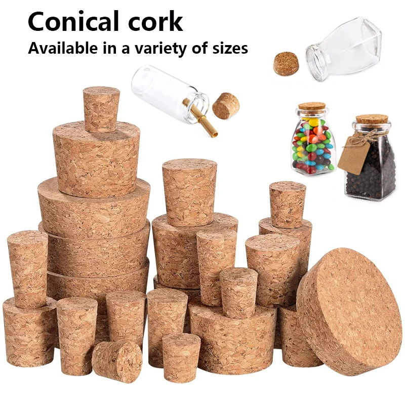 

7.5mm-105mm Multi Specification Pudding Bottle Cork Stopper ConeTest Tube Plug Laboratory Supplies