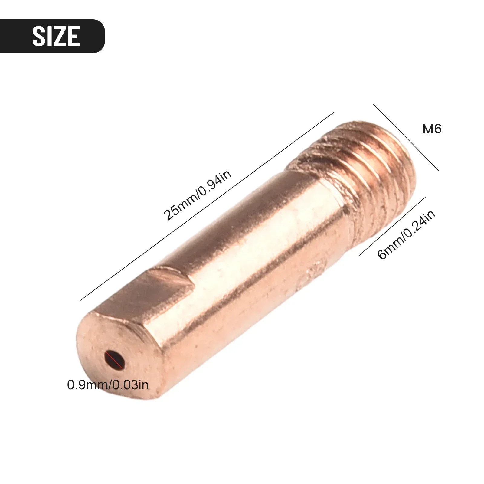 Welding Tools Nozzles Welding Torch Contact Tip M6 Thread Welding Nozzles Welding Torch 0.6/0.8/0.9/1.0/1.2mm For MB15AK MIG