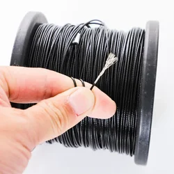 0.38MM-0.8MM 1X7,black nylon coated built-in 304 stainless steel wire rope, sea fishing line chain hook line crystal 50-100M