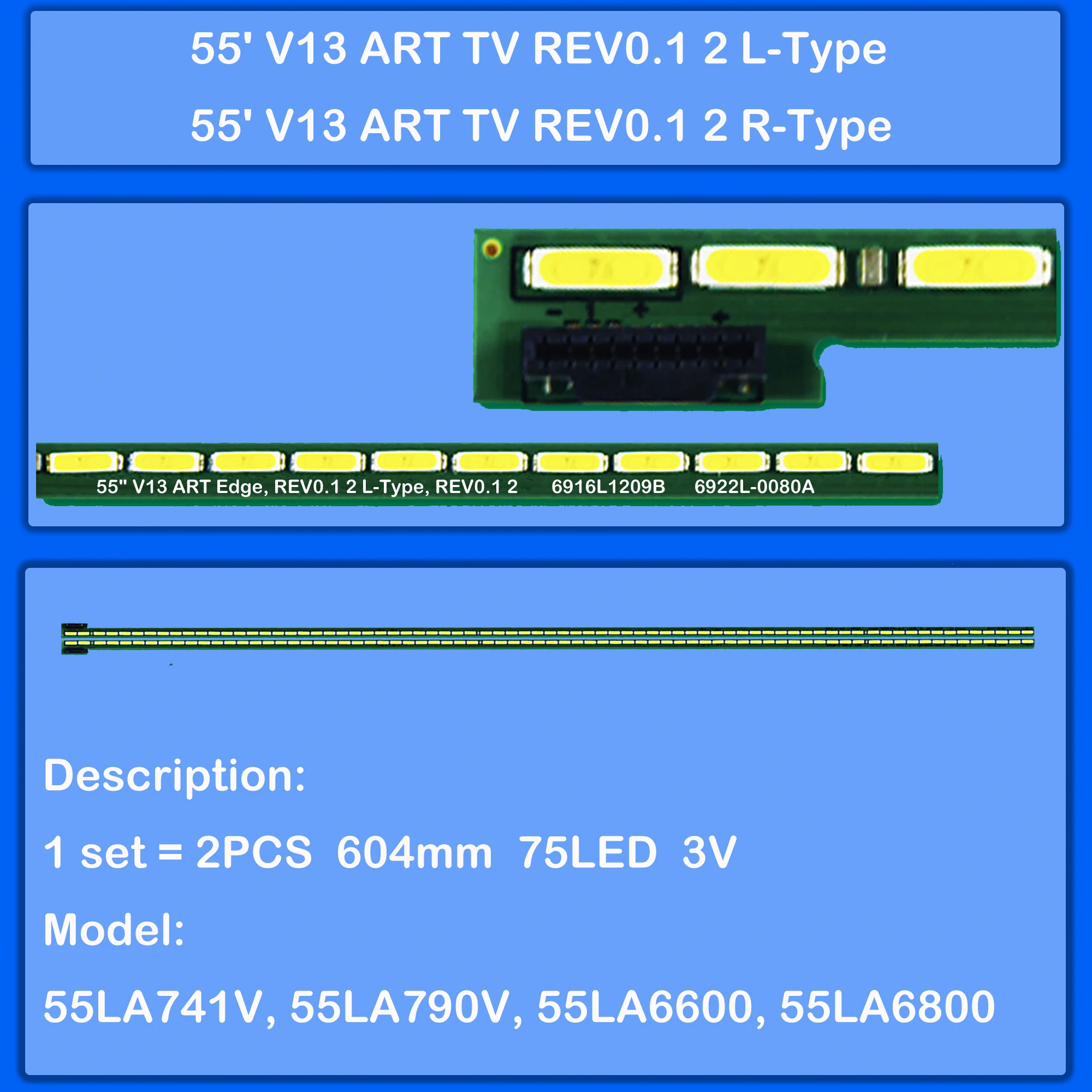 

LED Backlight Strips For 55LA640V 55LA660S 55LA662V 55LA691V 55LA710V 55LA730V 55LA740S 55LA6600 55LA6800 55LA7100 55GA7800