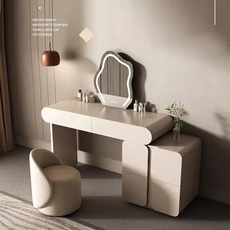 Nordic Mirror Vanity Table Aesthetic Full Set Living Room Makeup Dresser Space Saving Beauty Tocador Mueble Bedroom Furniture