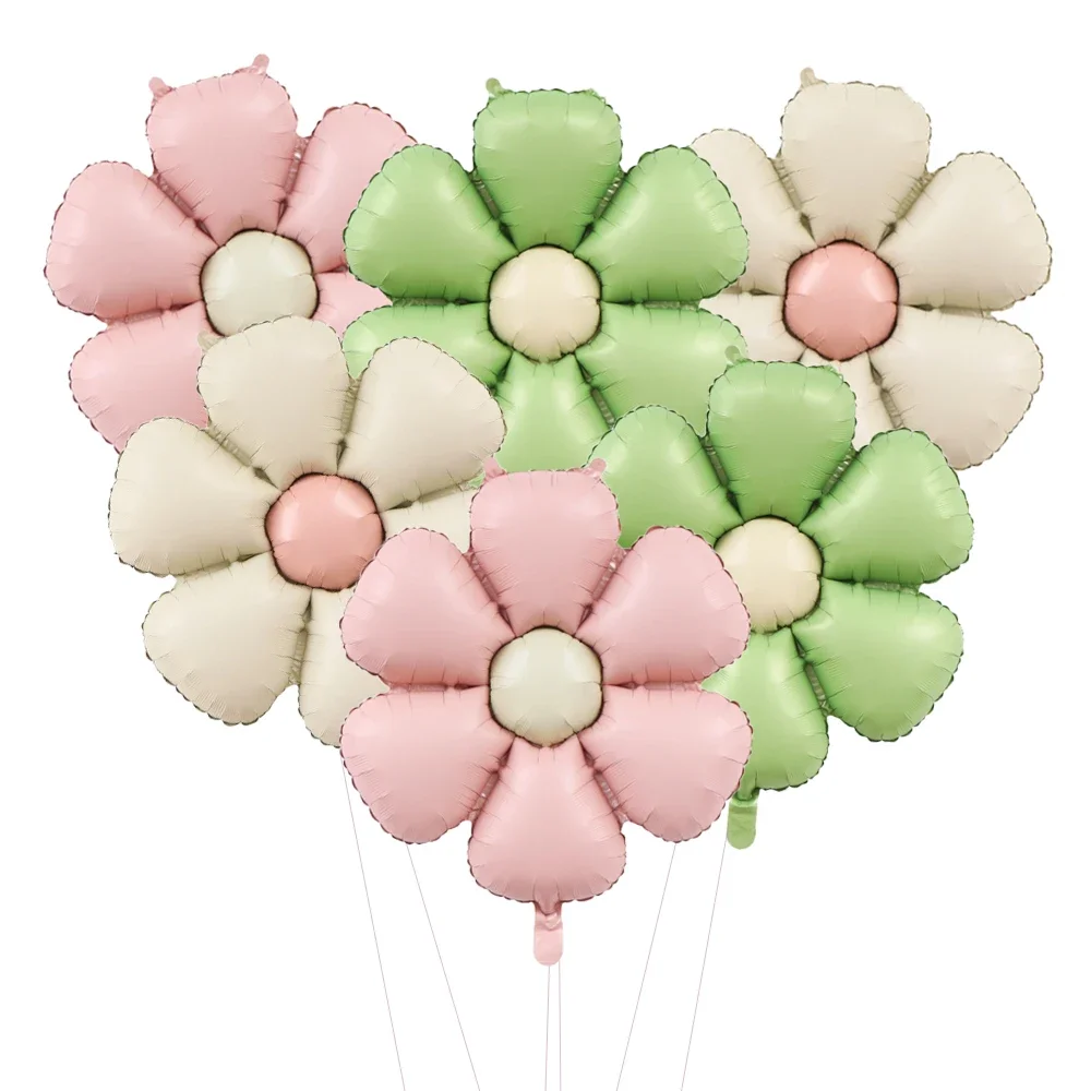 6 Stück/Set 50,5x40cm Mattrosa Candy Daisy Ballon Aluminiumfolienballon Mädchen Brautparty Geburtstagsfeier Hochzeitsdekoration – Detail 7