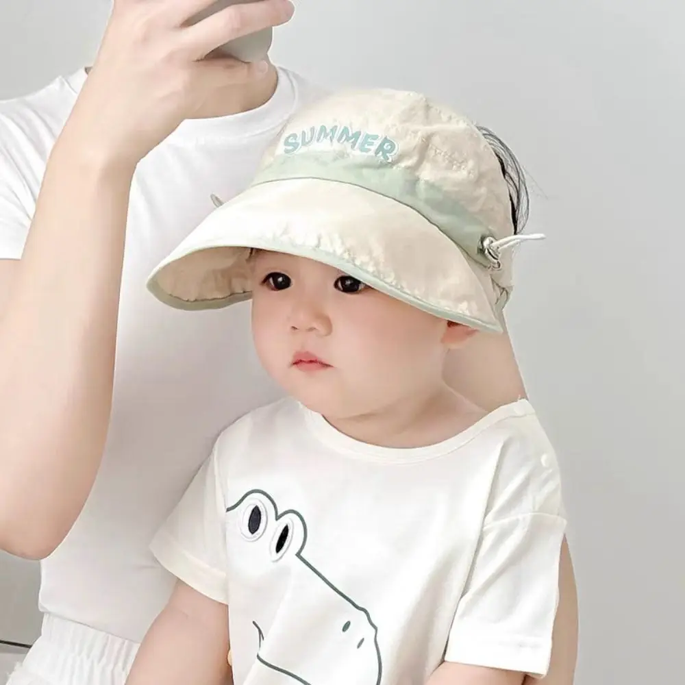 

Comfortable Big Brim Baby Sun Hat Breathable Korean Style Kids Empty Top Cap Anti UV Quick-dry Children Sunshade Hat Toddle
