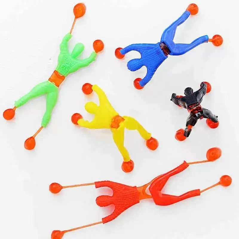 

10pcs Funny Sticky Wall Climber Toys Men's Children's Party Gifts Birthday Party Gift Wall Climbing Man Spiders Novelty Flip Toy