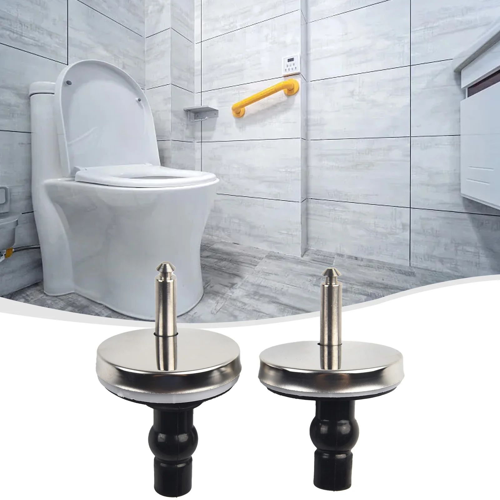 Hinge Pack Toilet Hinge None Sliver&Black Stainless Steel 2pcs。 Toilet Hinges Fitting Heavy Duty Hinge Pair Quick None