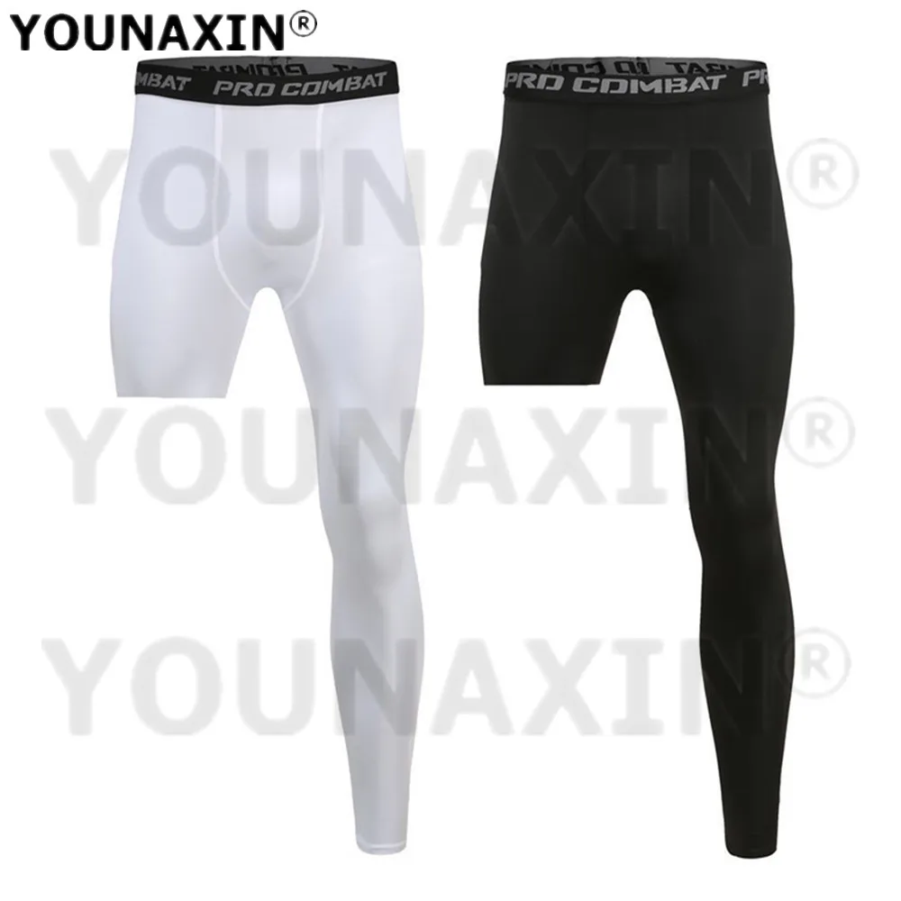 Men's Base Layer Exercise Trousers Running Tight Sport Boy Cropped One Leg Leggings Basketball Football Yoga Fitness Pants